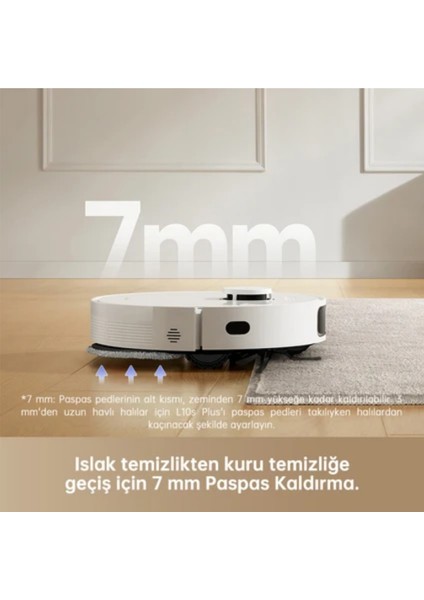 Vormax Emiş Sistemi ile L10S Plus Robot Süpürge Beyaz