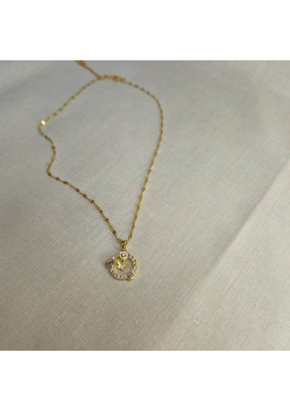 Kelebek Çharmlı Gold Çelik Kolye modelleri