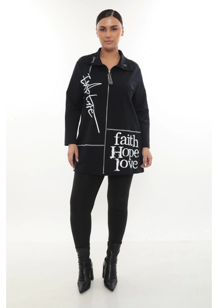 Pamuklu Fermuarlı Büyük Beden Kadın Hırka – Günlük Spor Şık modelleri