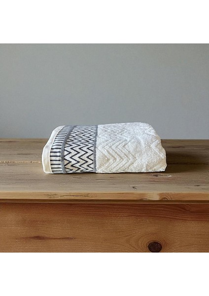 %100 Pamuk Zigzag Yüz Havlusu (50X90 Cm)