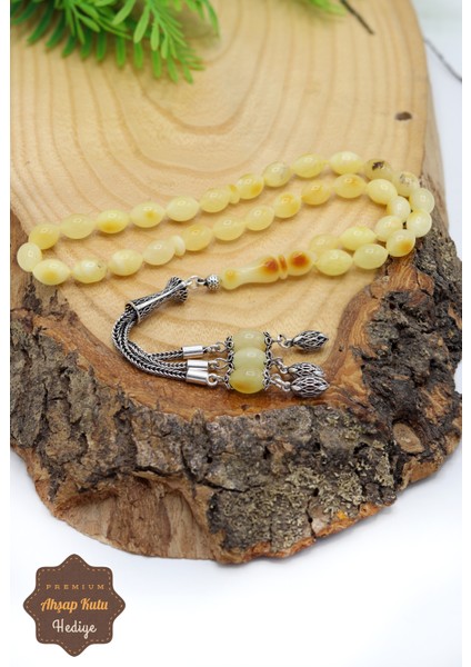 3'lü Gümüş Püsküllü Arpa Kesim Orijinal Ukrayna Damla Kehribar Tesbih 201024495 modelleri