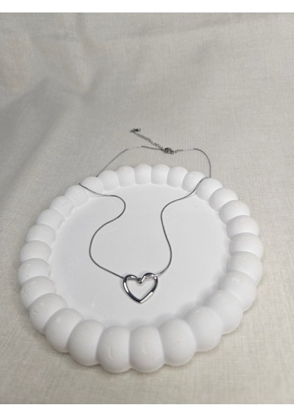 Silver Kalpli Çelik Kolye