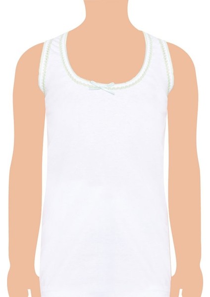 SKC0049 Seher Yıldızı Kız Çocuk Geniş Askılı Oya Detaylı Atlet 6'lı Eko Paket