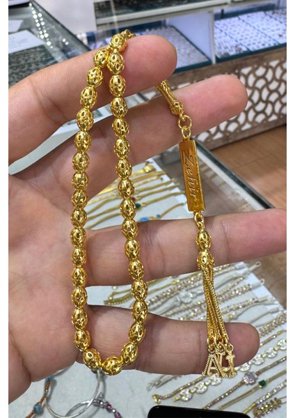 Arpa Kesim Altın Kaplama Gümüş Telkari El Işçiliği Isimli ve Harfli Tesbih 201024457 modelleri