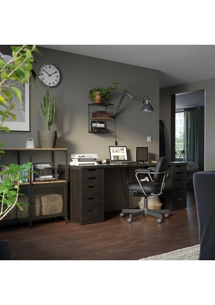 Alex Çalışma Masası Venge-Siyah 200X60 cm Lagkapten Adıls