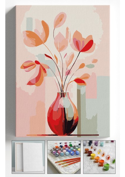 Sayılarla Boyama Çerçeveli Hobi Seti Numaralı Tuval Fırça Boya Dahil Kasnaklı 40X50 cm İNCI001