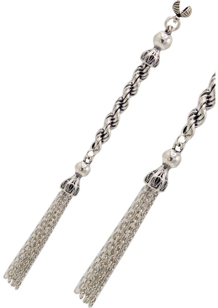 Örgülü Süpürge Model 925 Ayar Gümüş Tesbih Püsükülü 201024501