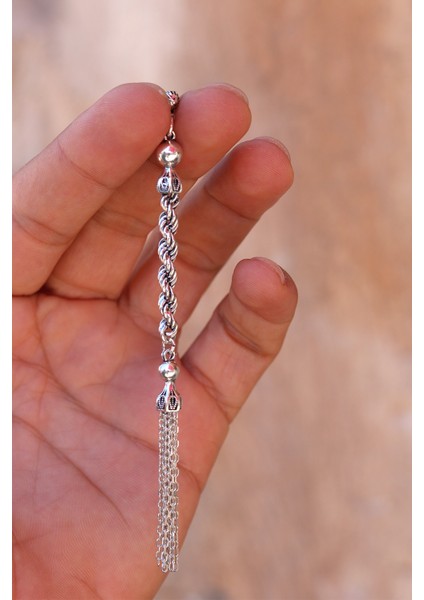 Örgülü Süpürge Model 925 Ayar Gümüş Tesbih Püsükülü 201024501 fiyatları