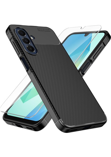 Samsung Galaxy A17 Kılıf Negro Karbon Tasarım Kapak Nano Ekran Koruyucu