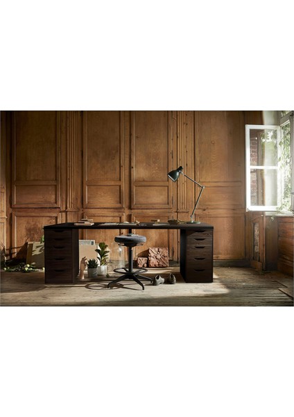 Alex Çalışma Masası Venge-Siyah 200X60 cm Lagkapten Adıls
