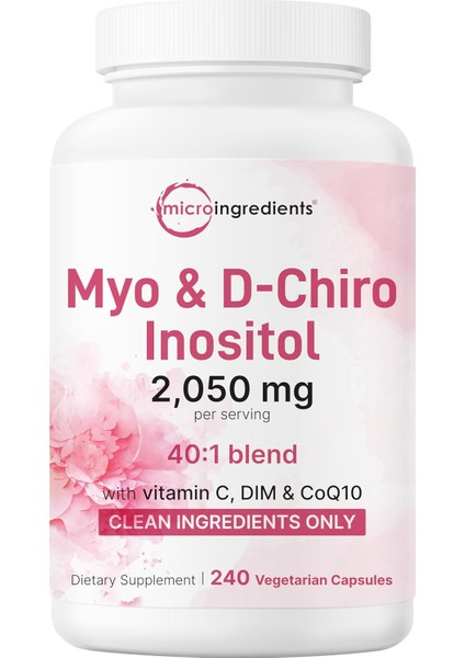 Myo-Inositol D-Chiro Inositol 2050 Mg 40:1 240 Kapsul Vitamin C Folate Dım COQ10