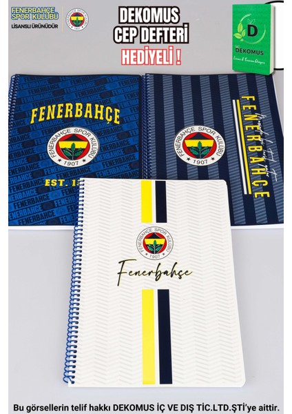 Lisanslı Fenerbahçe"tekli" Spırallı Çizgili A4 Karton Kapak 72 Yaprak Defter fiyatları