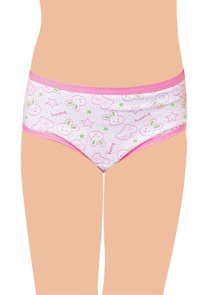 SKC0053 Seher Yıldızı Kız Çocuk Emprime Biyeli Bato Külot 6'lı Eko Paket