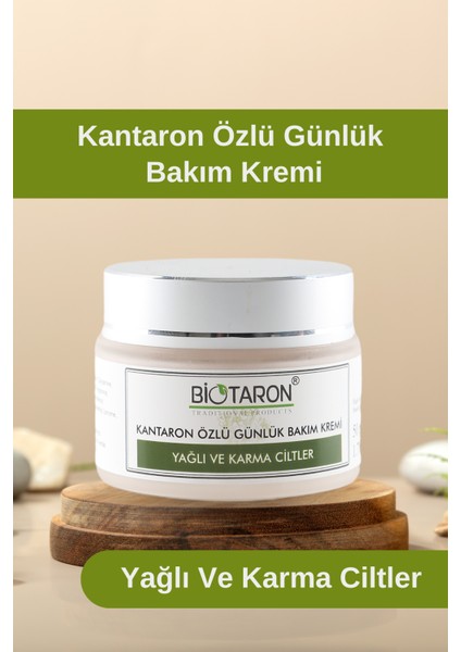 Kantaron Özlü Yüz Kremi - 50ML | Yağlı ve Karma Ciltler Için | Yoğun Nemlendirme ve Sebum Kontrolü