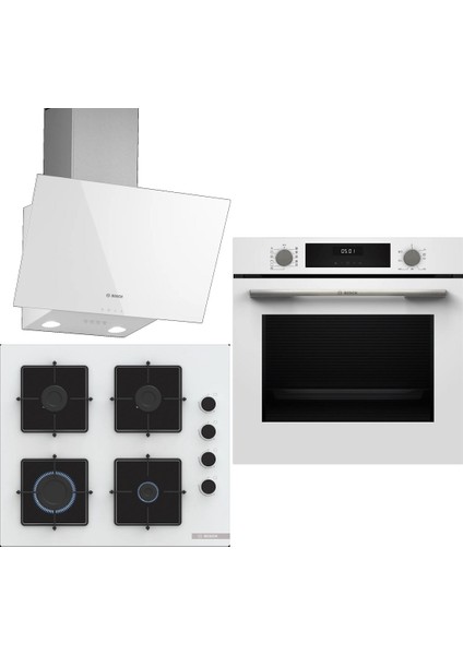 Beyaz 3 Lü Ankastre Set 339 ( HUA717BV0T - POP6C2P30O - DWK63PJ20T ) - Buhar Destekli