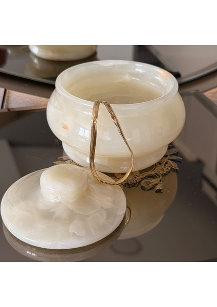 Kapaklı Doğal Mermer Şekerlik – El Işçiliği Lüks Sofra Aksesuarı fiyatları