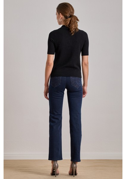 Düz Paça Mavi Jean Pantolon