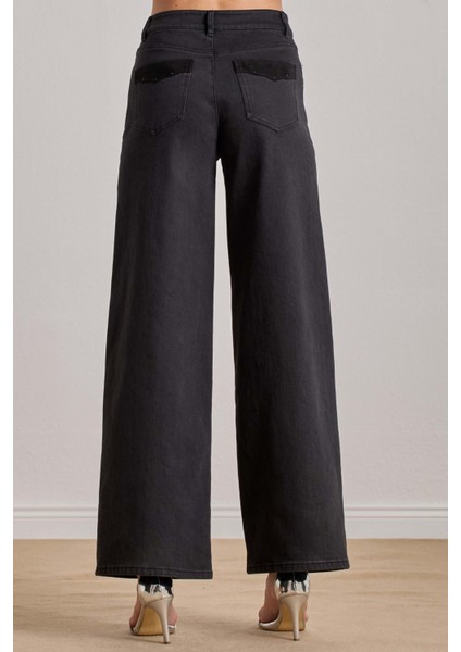 Yüksek Bel Siyah Jean Pantolon