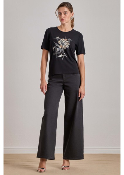 Yüksek Bel Siyah Jean Pantolon