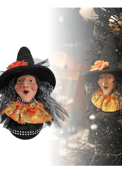 17 cm Cadı Kafası Dekor | Cadılar Bayramı Asma Süs fiyatları