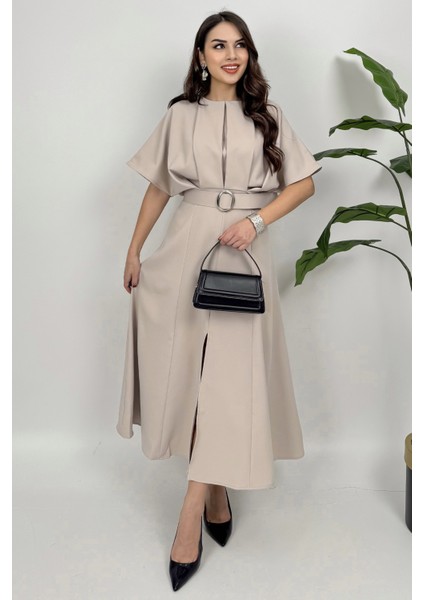 Alora Kadın Kemer Detaylı Şık Taş Elbise – Özel Günler Için Zarafet