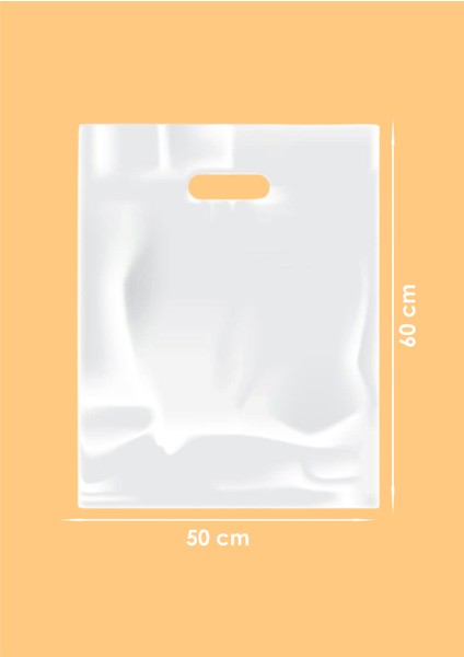 Posetciniz Baskısız Beyaz El Geçme Mağaza Poseti 50X60 (200 Adet)