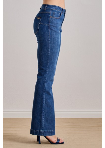 Yandan Cepli Mavi Jean Pantolon modelleri
