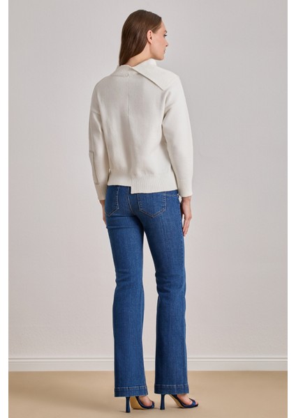 Yandan Cepli Mavi Jean Pantolon