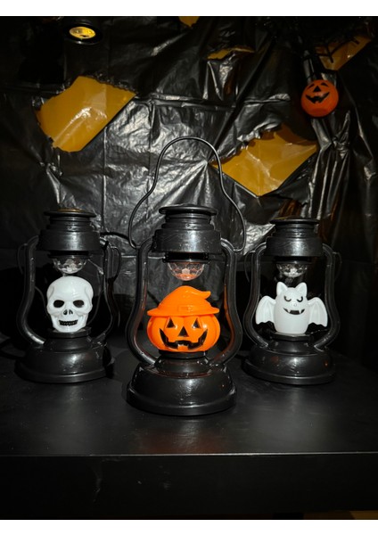 21 cm Işıklı ve Sesli Cadılar Bayramı Feneri | Balkabağı Figürlü Dekoratif Lamba fiyatları