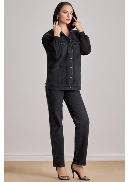 Slim Straight Siyah Jean Pantolon