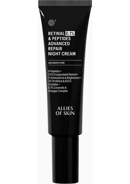 Allıes Of Skın %0,1 Retinal ve Peptit Gelişmiş Onarıcı Gece Kremi 48 ml