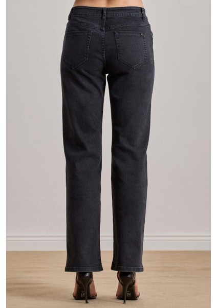 Slim Straight Siyah Jean Pantolon