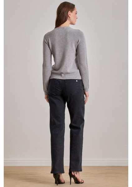 Slim Straight Siyah Jean Pantolon