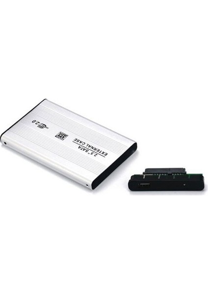 2.5" USB 2.0 Sata HDD Harddisk Kutusu Alüminyum Gövde - Harici HDD Kutu - Gri modelleri