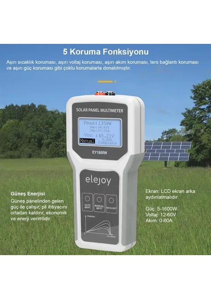Powermaster PM-26940 1800 Watt Fotovoltaik Mppt Solar Panel Voltaj Multimetre 12-60V modelleri