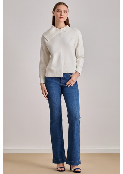 Yandan Cepli Mavi Jean Pantolon