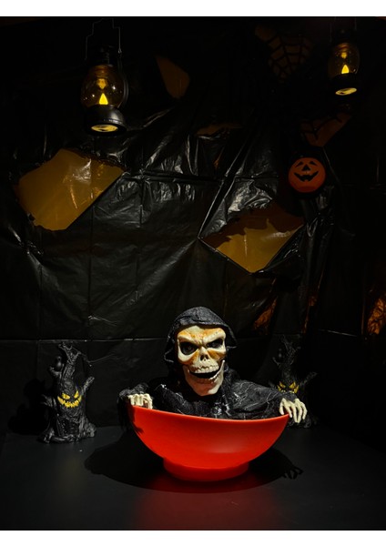 Halloween Kafatası Şekerlik & Meyve Çanağı 25 cm modelleri