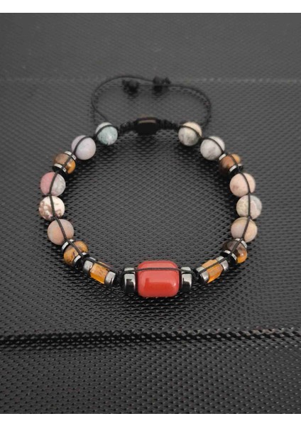 Hint Akiği-Damla Kehribar-Kaplangözü-Sıkma Kehribar Doğaltaş Bileklik Takı Aksesuar Erkek Bileklik