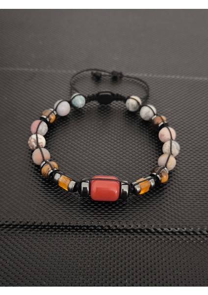 Hint Akiği-Damla Kehribar-Kaplangözü-Sıkma Kehribar Doğaltaş Bileklik Takı Aksesuar Erkek Bileklik