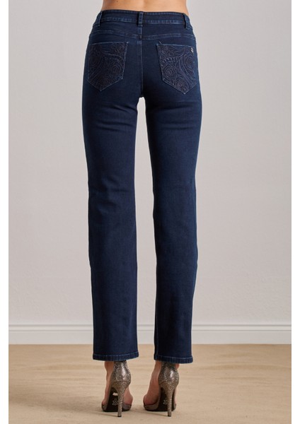 Düz Paça Mavi Jean Pantolon
