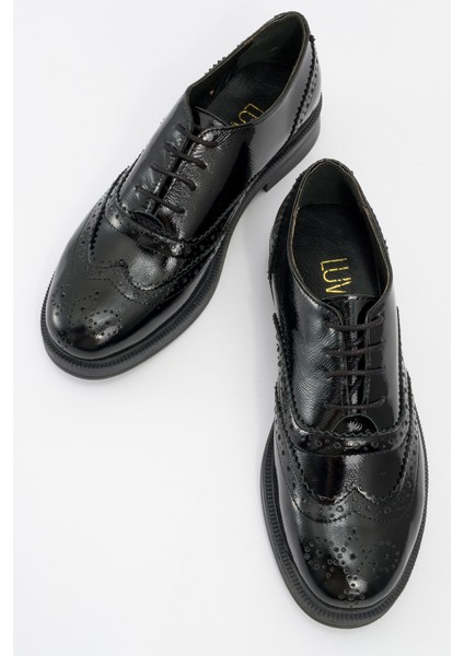 Avra Siyah Rugan Deri Kadın Oxford Ayakkabı fiyatları