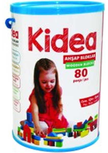 Ahşap Renkli Bloklar 80 Parça