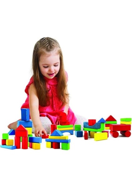 Ahşap Renkli Bloklar 80 Parça fiyatları