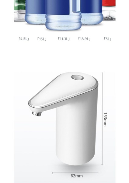 Şarjlı Otomatik Damacana Su Pompası – Taşınabilir, Kolay Kullanım, Yeni Nesil Gümüş Renkli Tasarım
