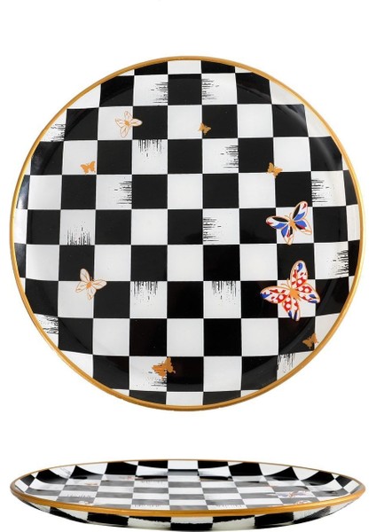 Sofra Cam Damalı Kelebek Desenli 26 cm Servis Tabağı – Şık ve Dekoratif Tasarım, Hediyelik Seçenek fırsatları