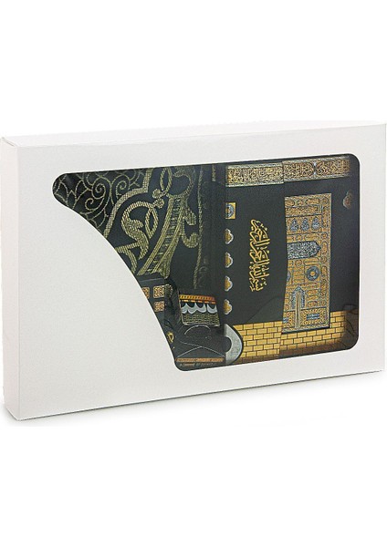 Kutulu Hac, Umre ve Mevlid Hediyelik Seti – Orta Boy Kuran-ı Kerim, Zikirmatik, Kabe Kokusu, İnci Tesbih