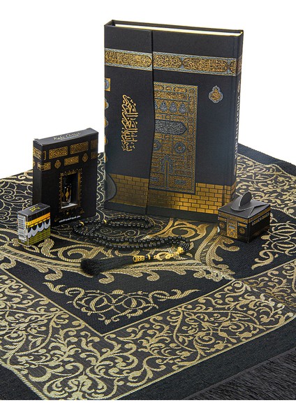 Kutulu Hac, Umre ve Mevlid Hediyelik Seti – Orta Boy Kuran-ı Kerim, Zikirmatik, Kabe Kokusu, İnci Tesbih