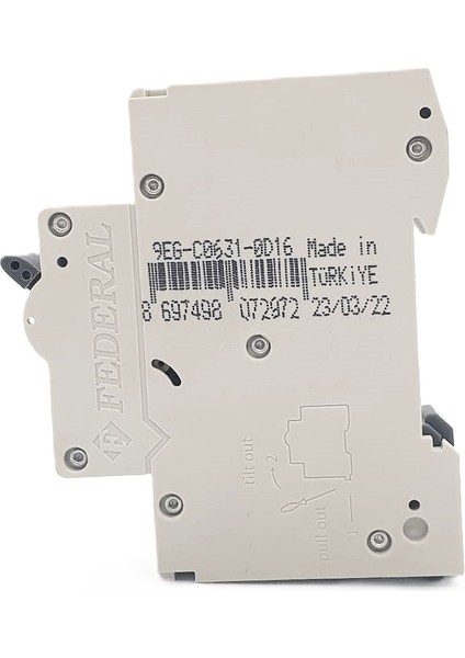 1X16A 6kA C Tipi Otomatik Sigorta 9EG-C0631-0D16 modelleri