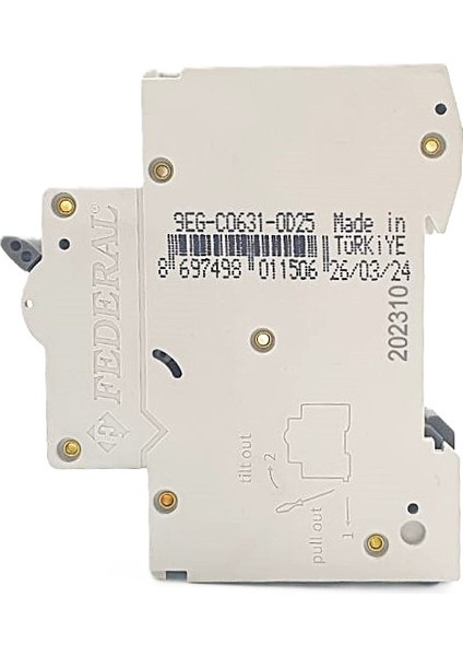1X25A 6ka C Tipi Otomatik Sigorta 9EG-C0631-0D25 modelleri