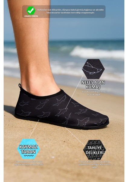 Shark Men Erkek Deniz & Havuz Ayakkabısı Shark-Men Siyah